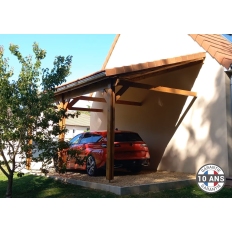 Carport bois Douglas monopente adossé