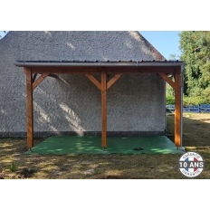 Carport bois Douglas monopente adossé