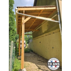 Carport bois Douglas monopente adossé