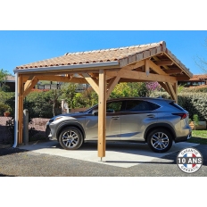 Carport bois Douglas 2 pentes symétriques - Hauteur de passage 2,50m