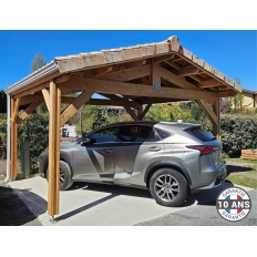 Carport bois Douglas 2 pentes symétriques - Hauteur de passage 2,50m