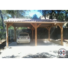Carport bois Douglas 2 pentes symétriques - Hauteur de passage 2,50 m