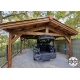 Carport bois Douglas 2 pentes symétriques - Hauteur de passage 2,50 m