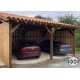 Carport bois Douglas 2 pentes symétriques - Hauteur de passage 2,50 m