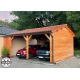Carport bois Douglas 2 pentes symétriques - Hauteur de passage 2,50 m