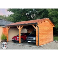 Carport bois Douglas 2 pentes symétriques - Hauteur de passage 2,50 m