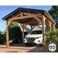 Carport bois Douglas 2 pentes symétriques - Hauteur de passage 2,50 m
