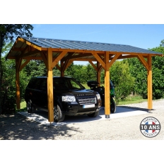 Carport bois Douglas 2 pentes symétriques - Hauteur de passage 2,50 m
