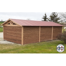 Carport bois Douglas 2 pentes symétriques - Hauteur de passage 2,50 m