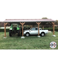 Carport bois Douglas 2 pentes symétriques - Hauteur de passage 2,50 m