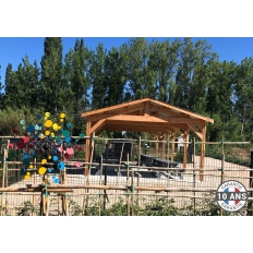 Carport bois Douglas 2 pentes symétriques - Hauteur de passage 2,50 m