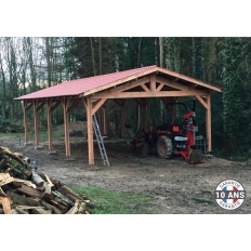 Carport bois Douglas 2 pentes symétriques - Hauteur de passage 2,50 m