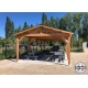 Carport bois Douglas 2 pentes symétriques - Hauteur de passage 2,50 m