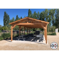 Carport bois Douglas 2 pentes symétriques - Hauteur de passage 2,50 m