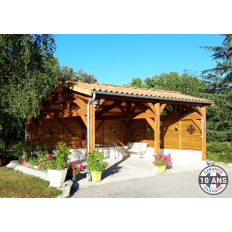 Charpente bois Douglas 2 pentes asymétriques