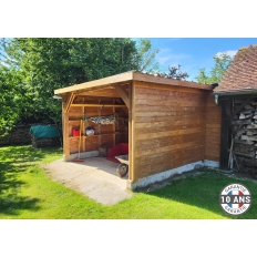 Abri toit plat en bois Douglas