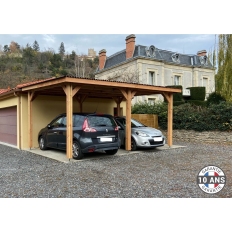 Abri toit plat en bois Douglas