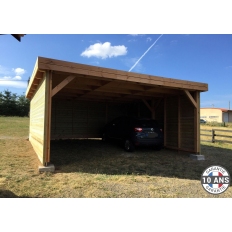 Abri toit plat en bois Douglas