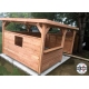 Abri toit plat en bois Douglas