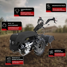 Motoculteur professionnel thermique 13 CV diesel Tonino Lamborghini avec démarrage électrique